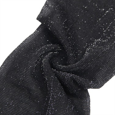 Панчохи з люрексом Star Night Lase Pearlescent на силіконовій стрічці, чорні, XS-M